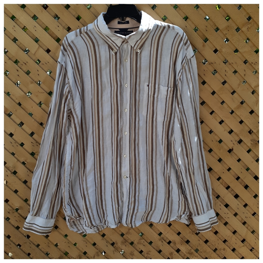 🧑🏽‍💼Mens linen Tommy Hilfiger shirt 🧑🏽‍💼